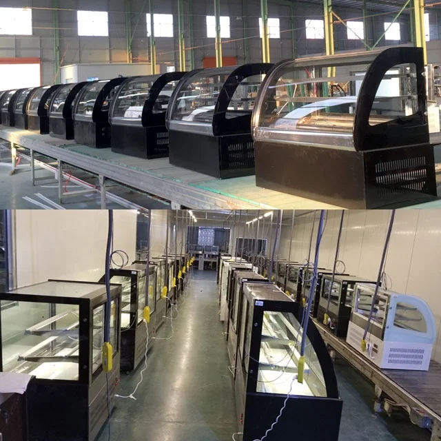 hot sale high quality 900mm two-layer cake cabinet glass display showcase showcase chiller