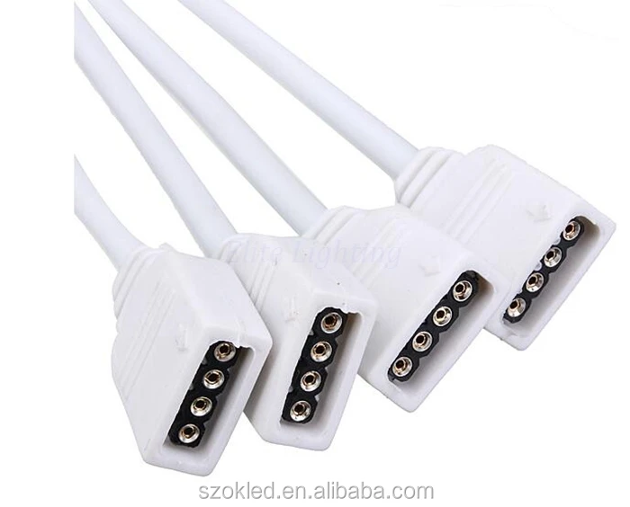 4-контактный RGB-кабель со светодиодным разъемом, от 1 до 2 /1 до 3 /1 до 4 разъемов, 4-контактный разветвитель RGB-кабеля для RGB-ленты 3528/5050/3014