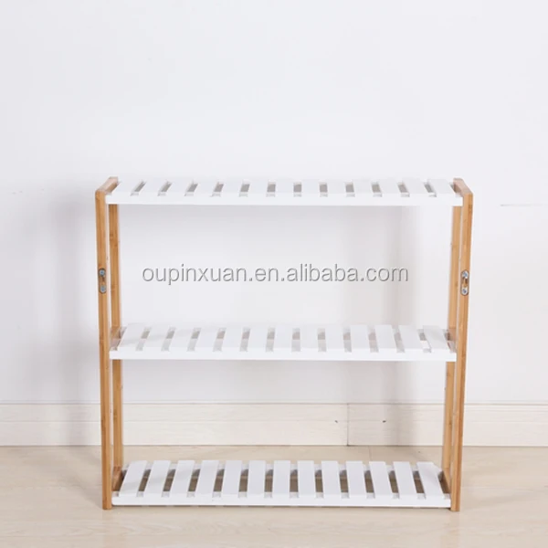 
New arrival mini 3tiers bamboo towl rack,white hanging bathroom shelves 