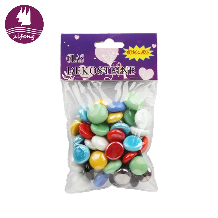 Colored porcelain small flat bead stone half round glass marble ball