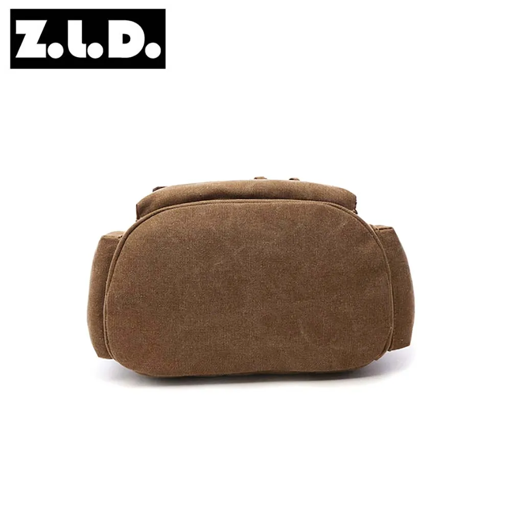 ZUOLUNDUO solid color drawstring backpack leisure bags men outdoor backpack canvas backpack