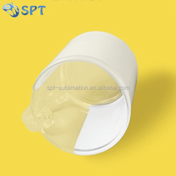 11OZ transparent sublimation heat transfer printing glass mug with White Patch