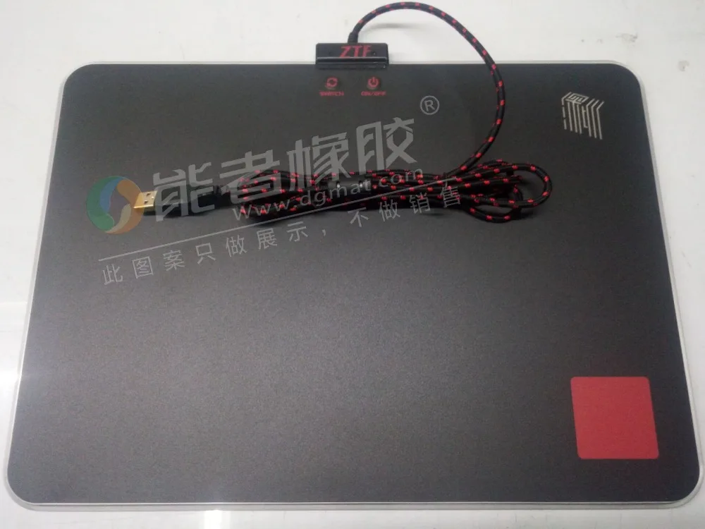 Manufacturer gaming mouse pad with RGB / LED acrylic mouse pad with shining led cable