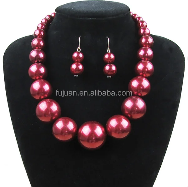 
2016 Custom Beads Big Pearls New Design Pearl Jewelry Set For Wedding 