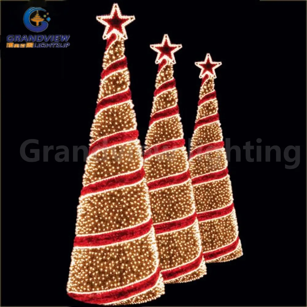 Grandview Outdoor Giant christmas tree 20ft 30ft 40ft 50ft LED Artificial Holiday Decorative ball stands motif lights