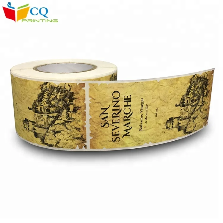 Hot sale Professional factory designed wine bottle packaging rolled label sticker  wine bottle sticker label in roll