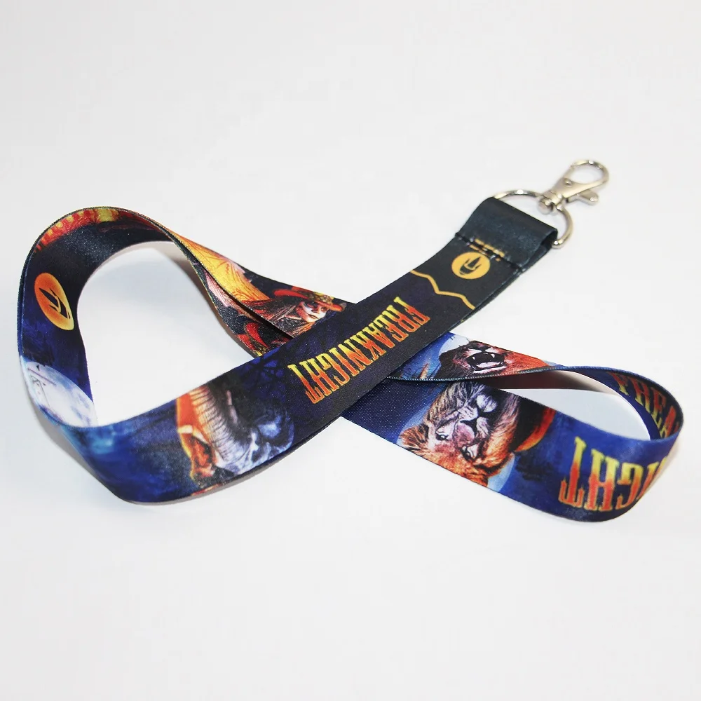 LOW MOQ full colours polyester neck lanyards with logo custom