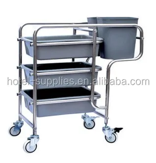 instock MOQ 1pcs dish collecting trolley