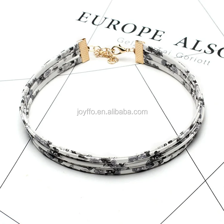 Alibaba in Spanish Fashion New Animal Flower Print Necklace 3-layered choker