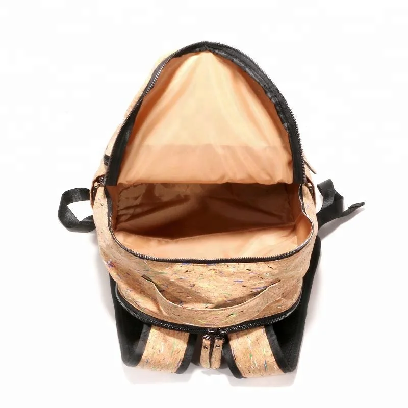 DongGuan factory custom full printing cork laptop backpack lightweight waterproof cork knapsack eco-friendly cork school bag