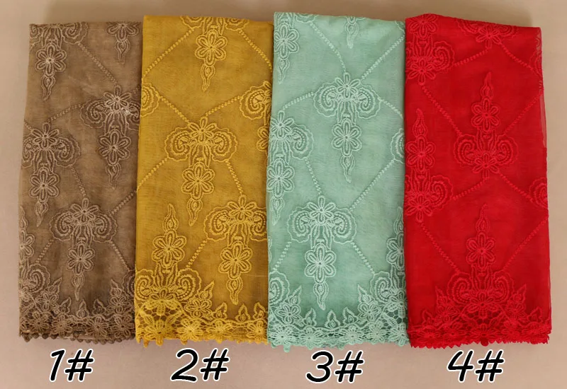 China Yiwu  manufacturers muslin stunning wedding party shawl echarpe lady TR cotton lace headscarf