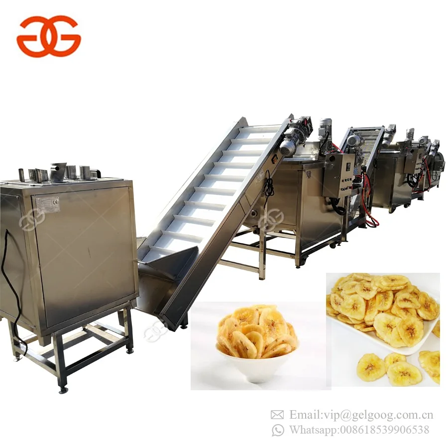 Small Scale Automatic Yam Slices Making Fruit Plantain Banana Crisps Processing Machine Potato Chips Production Line
