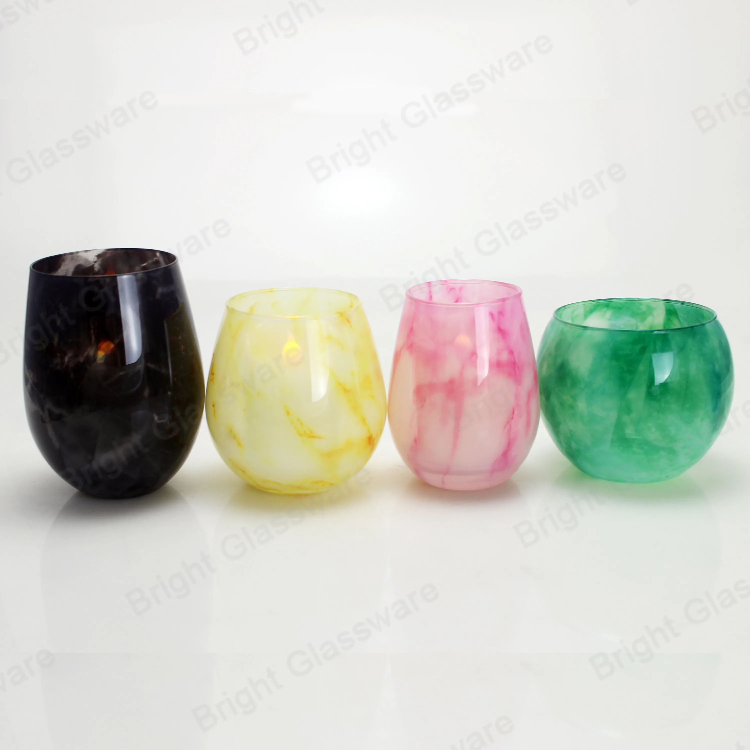 Wholesale high quality black marble natural stone custom logo candle jars holders made in china