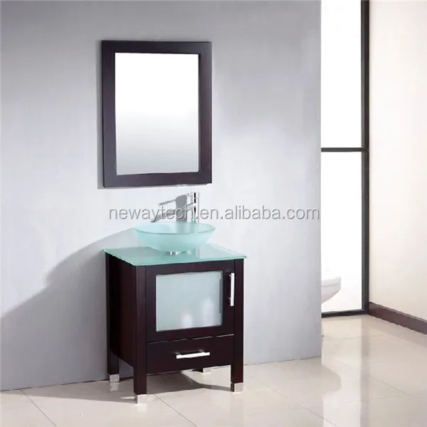 Modern type PVC double sink bathroom vanity with side cabinet