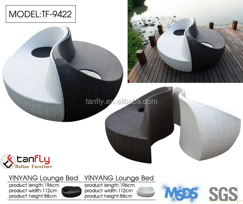 Outdoor furniture and swimming pool sunbed sun loungers Yin Yang