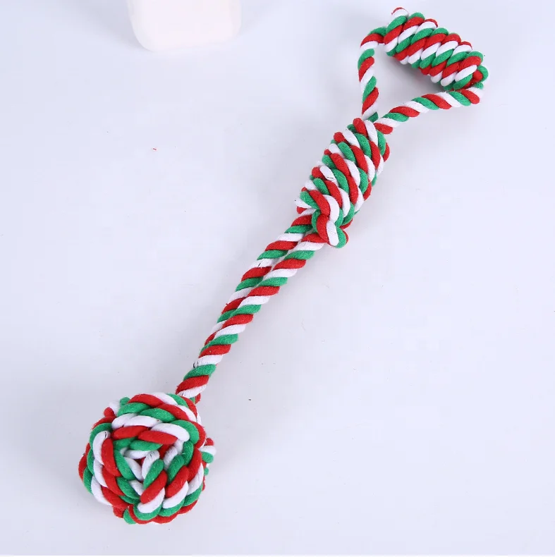 
Christmas series toys dog toys ball set knitting molars cotton rope double knot toys one set 