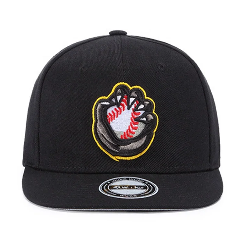 OEM custom embroidered snapback caps flat bill 6 panel cap