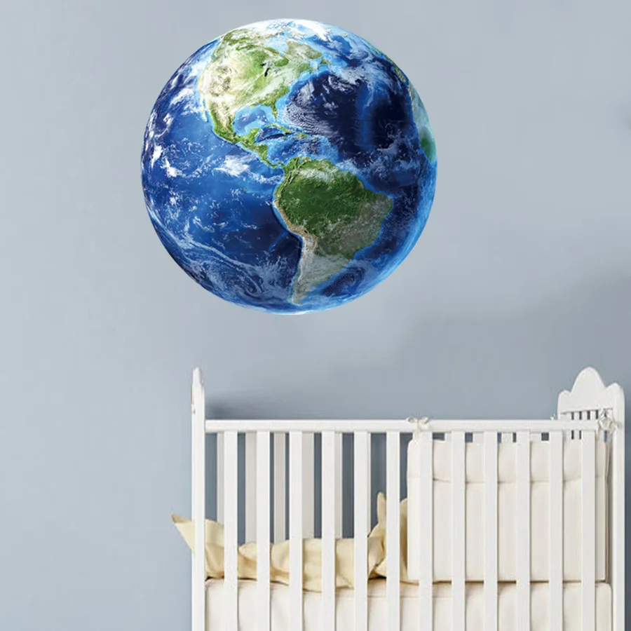 home wall decoration 3d earth luminous fluorescent night glow stickers