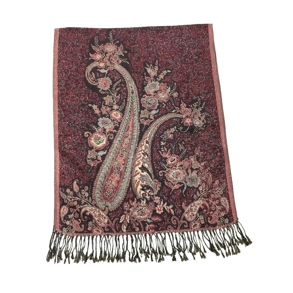 New Style 32 Models Winter Warm Fashion Metallic Gold Lurex Jacquard Shawl Pashmina stole scarf