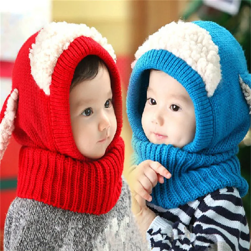Cheap Price Plush Cute Winter Warm Kids Cap Children Hats Baby Knitted Wool Hat