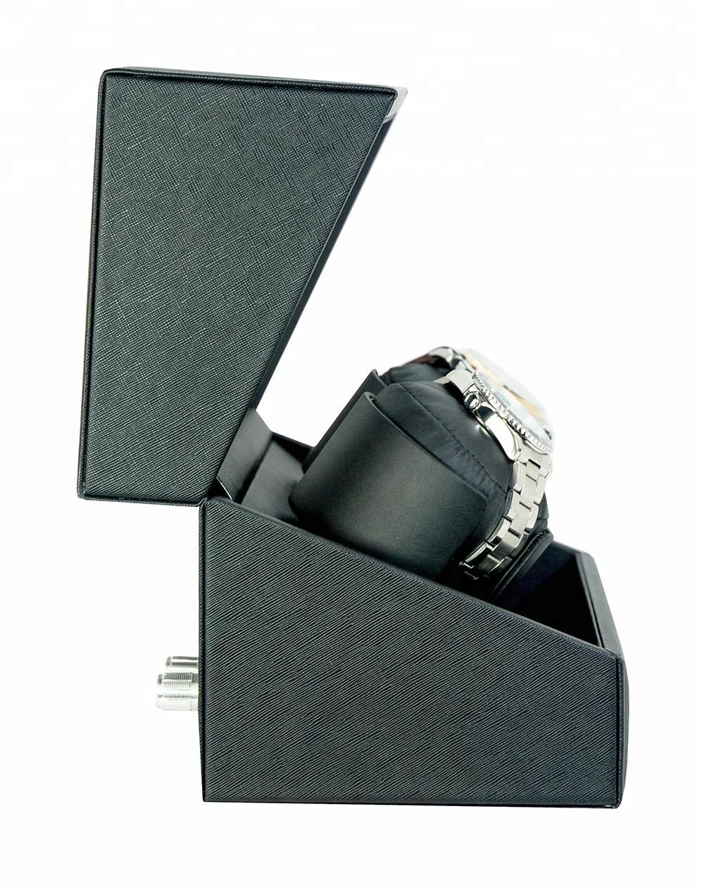 EU Market Customized logo Factory Wholesale Leather Single Watch Winder 1 Rotor 2 Rotors