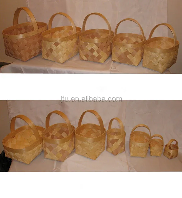 China Supplier Wholesales Square Wood chip basket Basket use for storage vegetable/Fruit