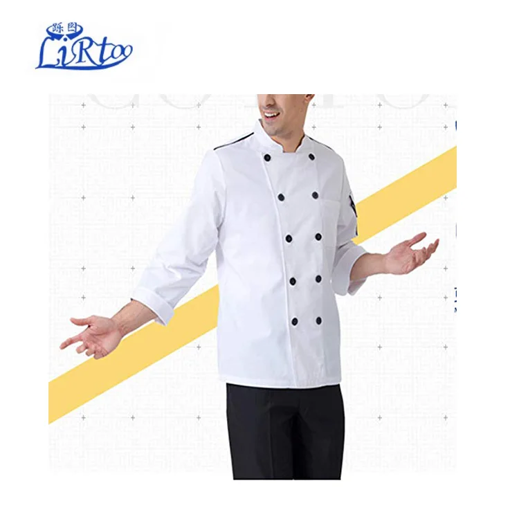 Мужская куртка шеф-повара с длинным рукавом, униформа для отеля, кухни, ресторана, одежда для одежды, пальто