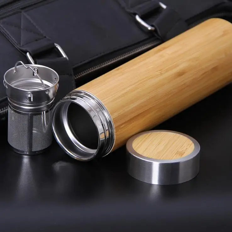 Деревянная бамбуковая термобутылка, Вакуумная бутылка для воды