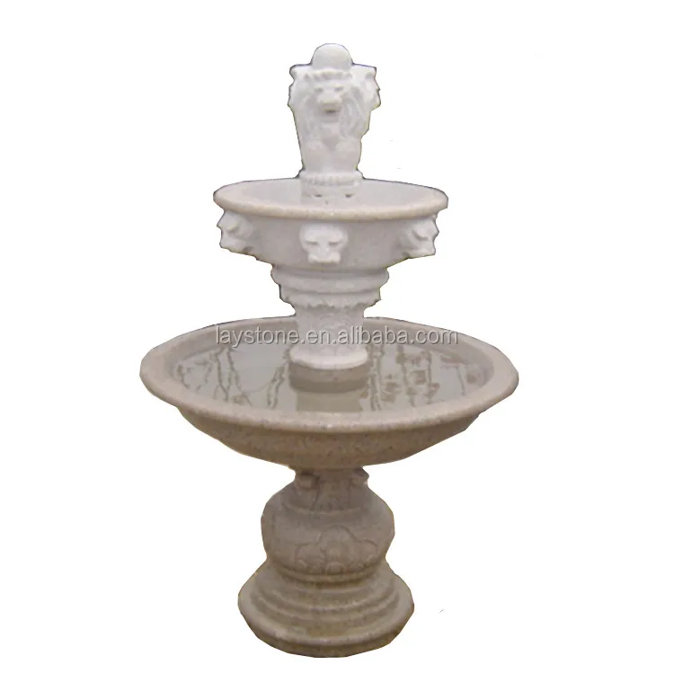 Outdoor Lion Natural Granite Two-Floor large water fountains