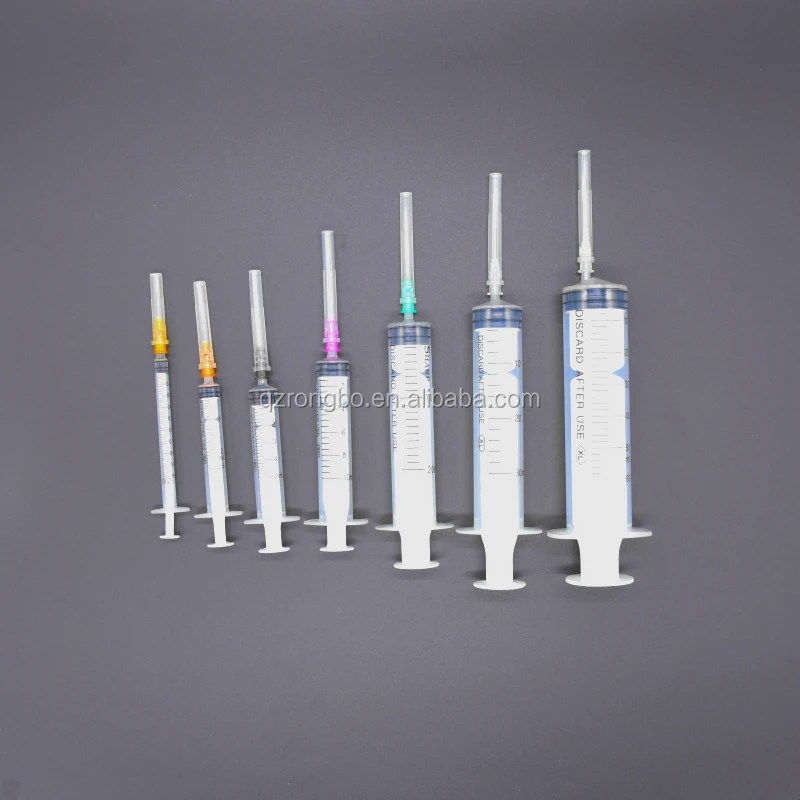 Factory Price 1ml 3ml Medica disposable slip lock luer Syringe Injector with PE  or blister package CE and ISO