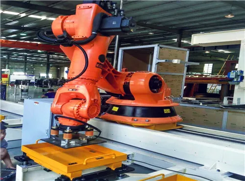 Industrial automation application magnetic smart gripper used on the end of robot arm