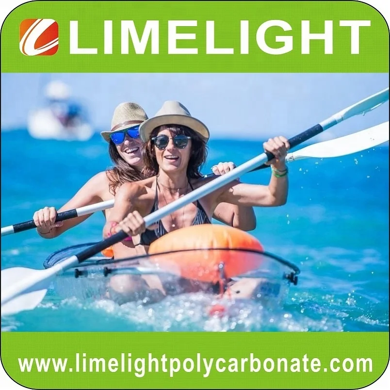double seats and paddles transparent canoe clear kayak crystal canoe rowing boat polycarbonate kayak