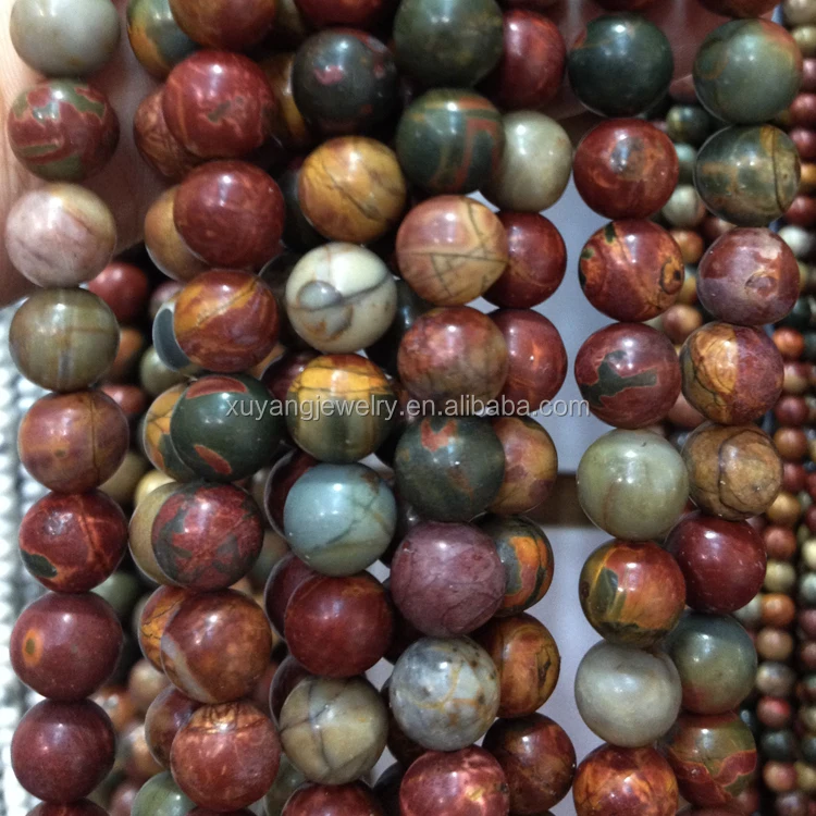 4mm 6mm 8mm 10mm 12mm High Quality Natural Colorful Picasso Jasper Round Gemstone Loose Beads  (AB1556)