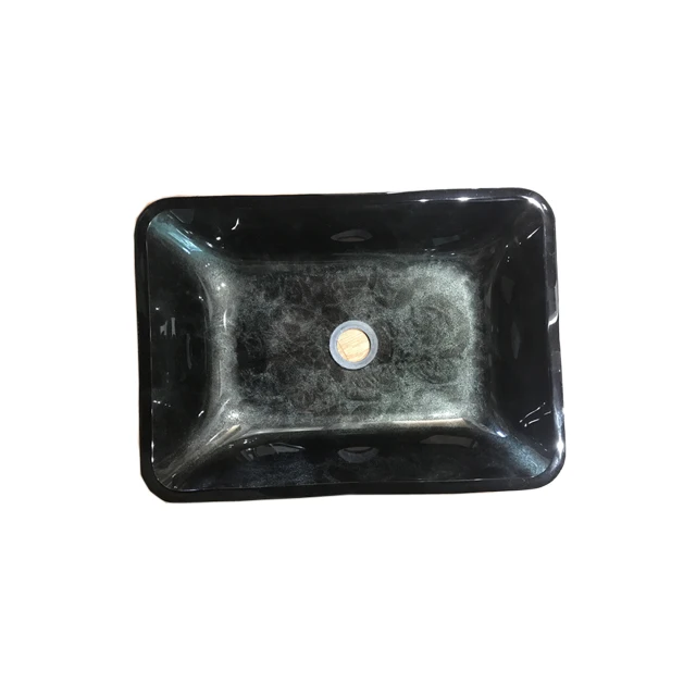 
Rectangular Vanity Bowl Tempered Glass Vessel Handcrafted Bathroom Sink 