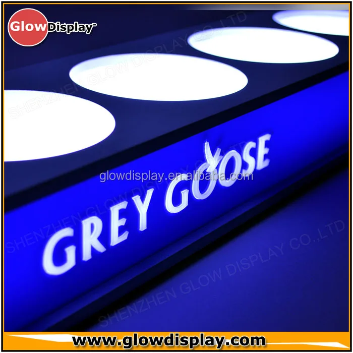 Wholesale Custom Grey Goose 5 Bottle LED Glorifier Display for nightclub bar lounge