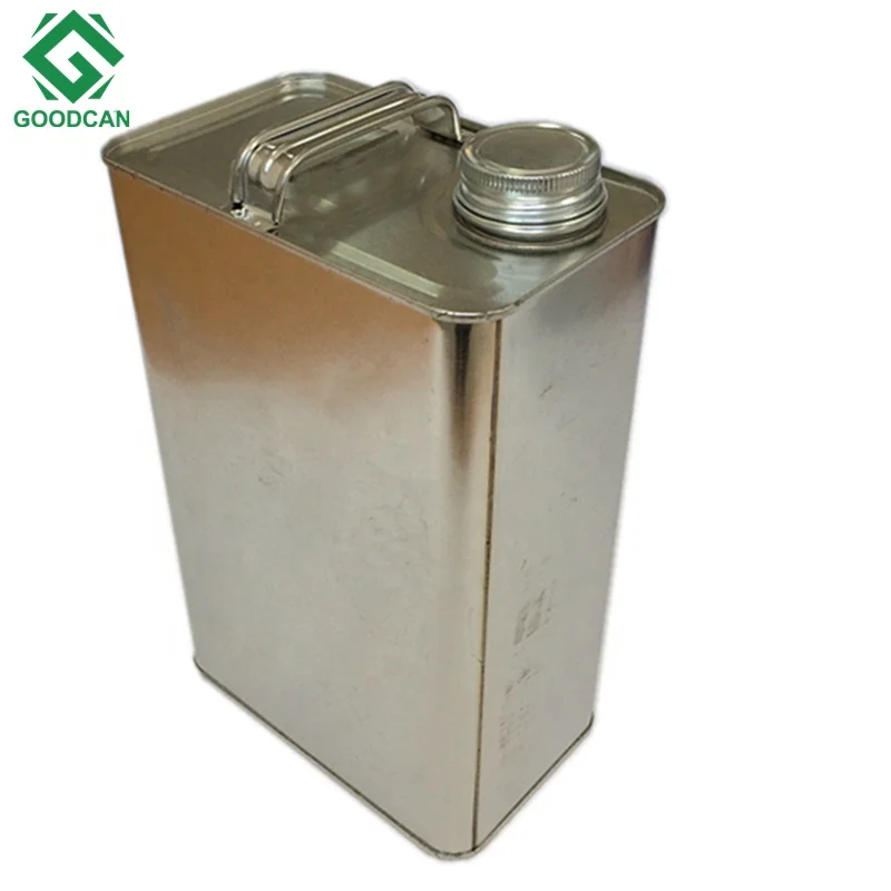 Custom size 4L rectangular chemical metal paint container engine oil tin can with flexible spout lids Metal Can