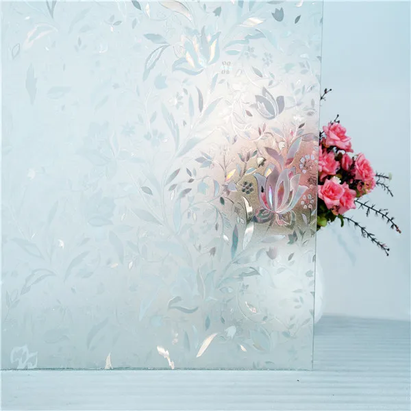 L009 3d laser static cling glass stickers electrostatic film window smart glass film