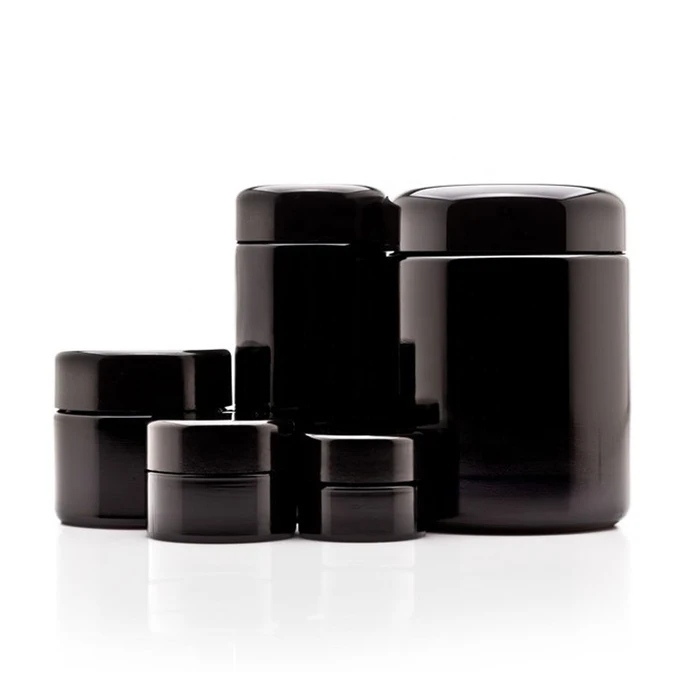 Luxury 1oz 2oz 4oz 30ml 50ml 60ml 120ml lotion cream container opaque wide mouth dark violet glass cosmetic jars