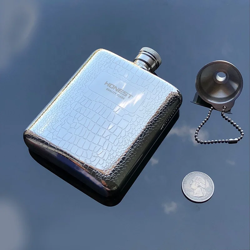 High Quality Father Gift Portable Flagon Stainless Steel Funnel Hip Flask For Camping Mountaineering