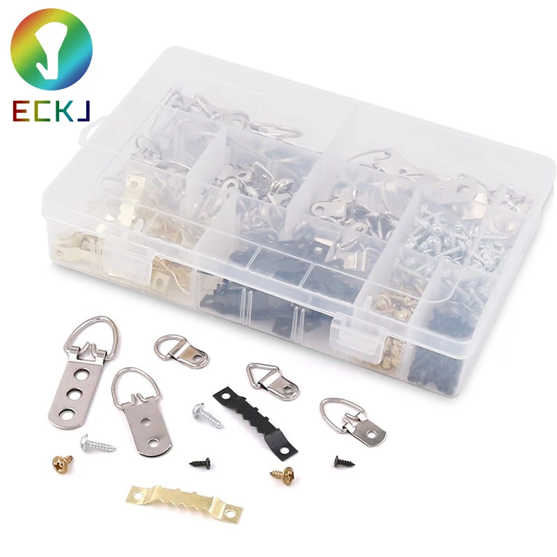 
Eckj 160 pcs heavy duty assorted picture hanger kit with screws 