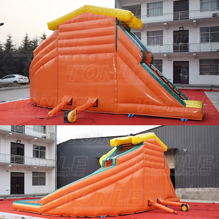 Backyard small inflatable water slide splash pool cheap blow up for sale