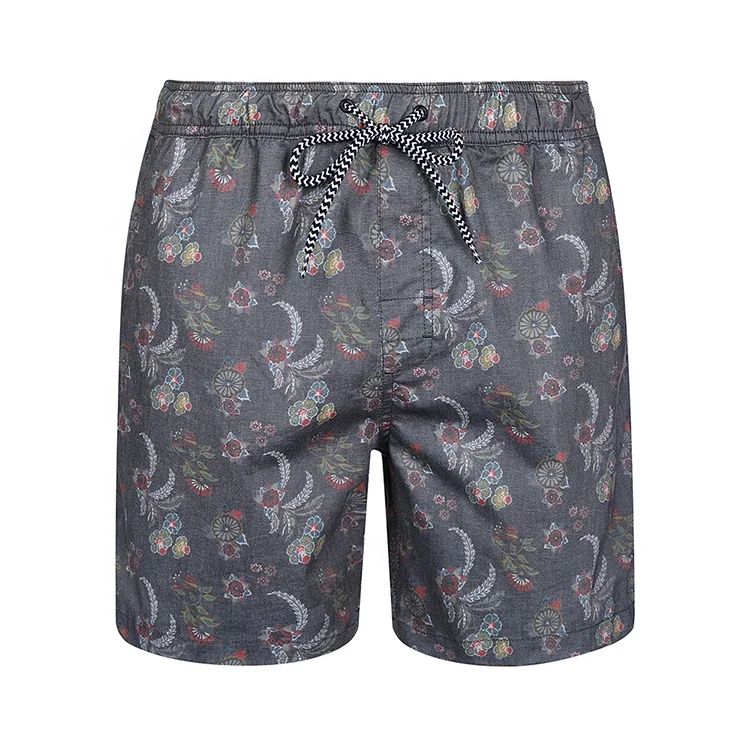 custom vintage surf men print elastic waist swim trunks board shorts men swimwear