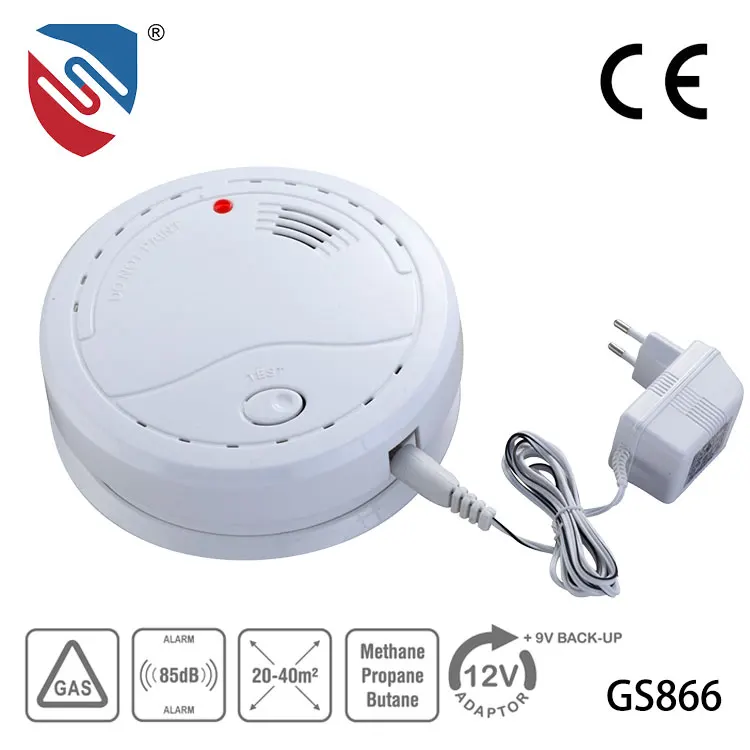 Manufacture EN50291 LPG NG 7 years DC 9V battery backup gas detector alarm