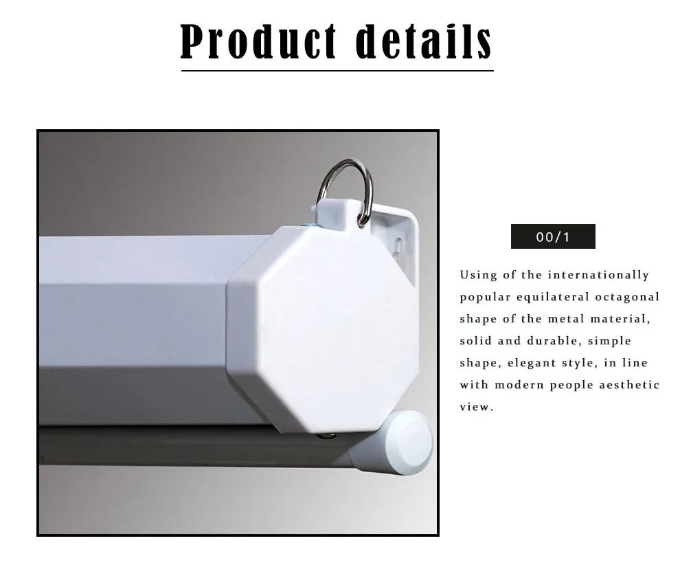 100 inches manual drop down projection screen support 4K 3D HD living room furniture projection for all kinds of projectors