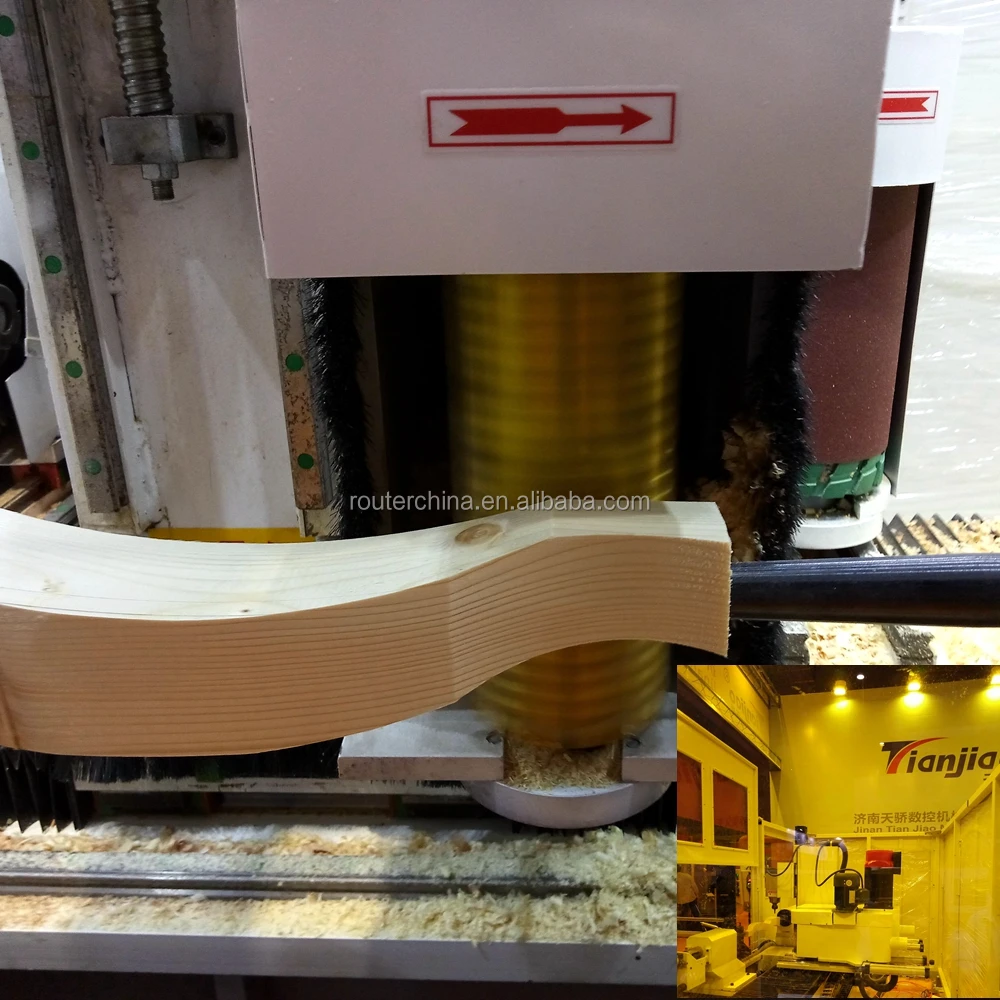 High Precision Bending Wood Milling And Polishing CNC Wood Carving Lathe Center With Auto-feeding Device