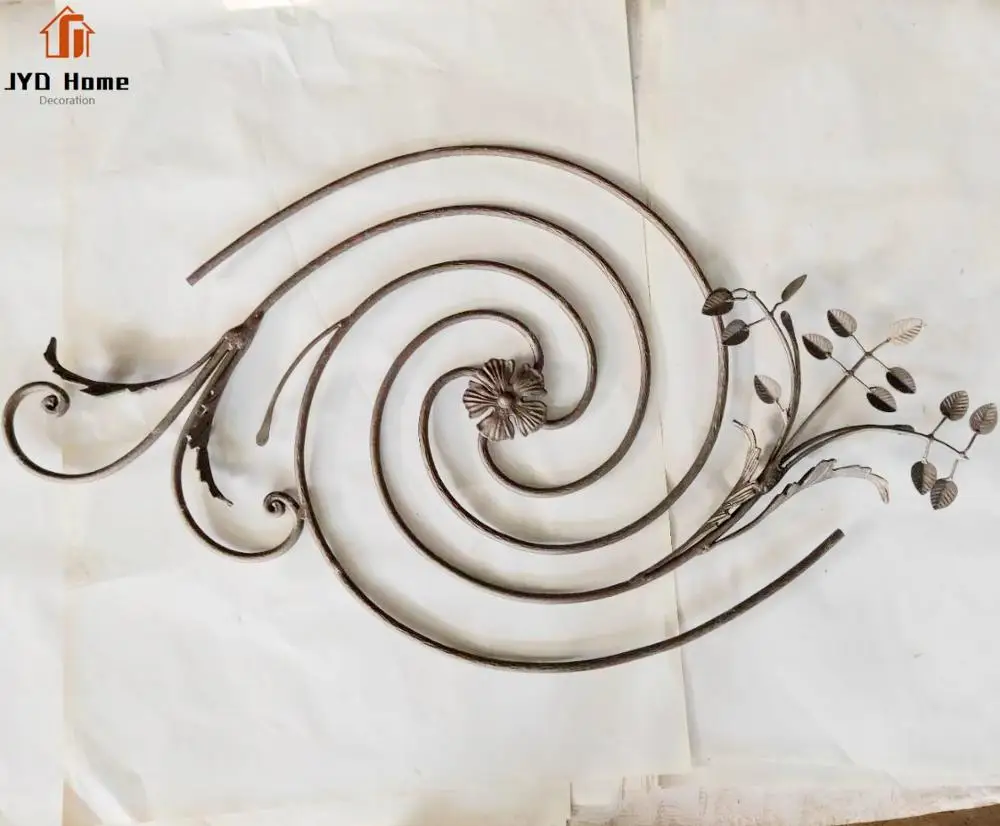 JYD Ornamental Wrought Iron Scroll Stair Railing Panels For Sale