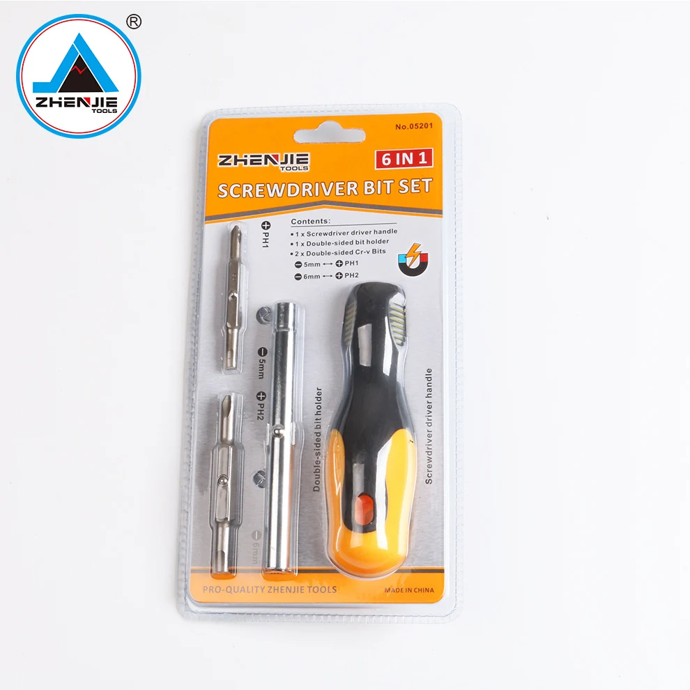 Double Color Crv 8 Multi S2 Bit Stubby 6 In 1 Multifunction Screwdriver