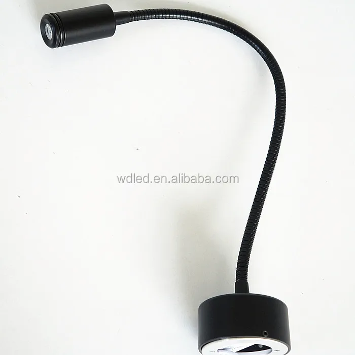 1*3W 220V Aluminum Flexible Snake Led Headboard Reading Lamp for Bed