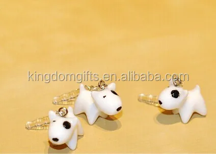 
3D PVC Bull Terrier dog dust plugs charm 