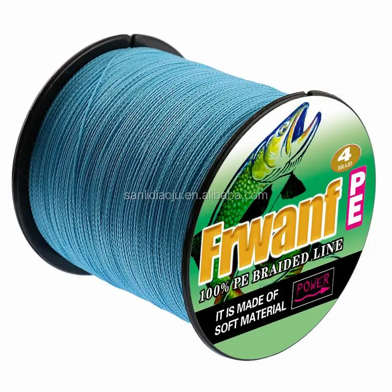 Super strong PE4 strands multicolored braided wire x4 coated bright green braided fishing line carp fishing tuna line